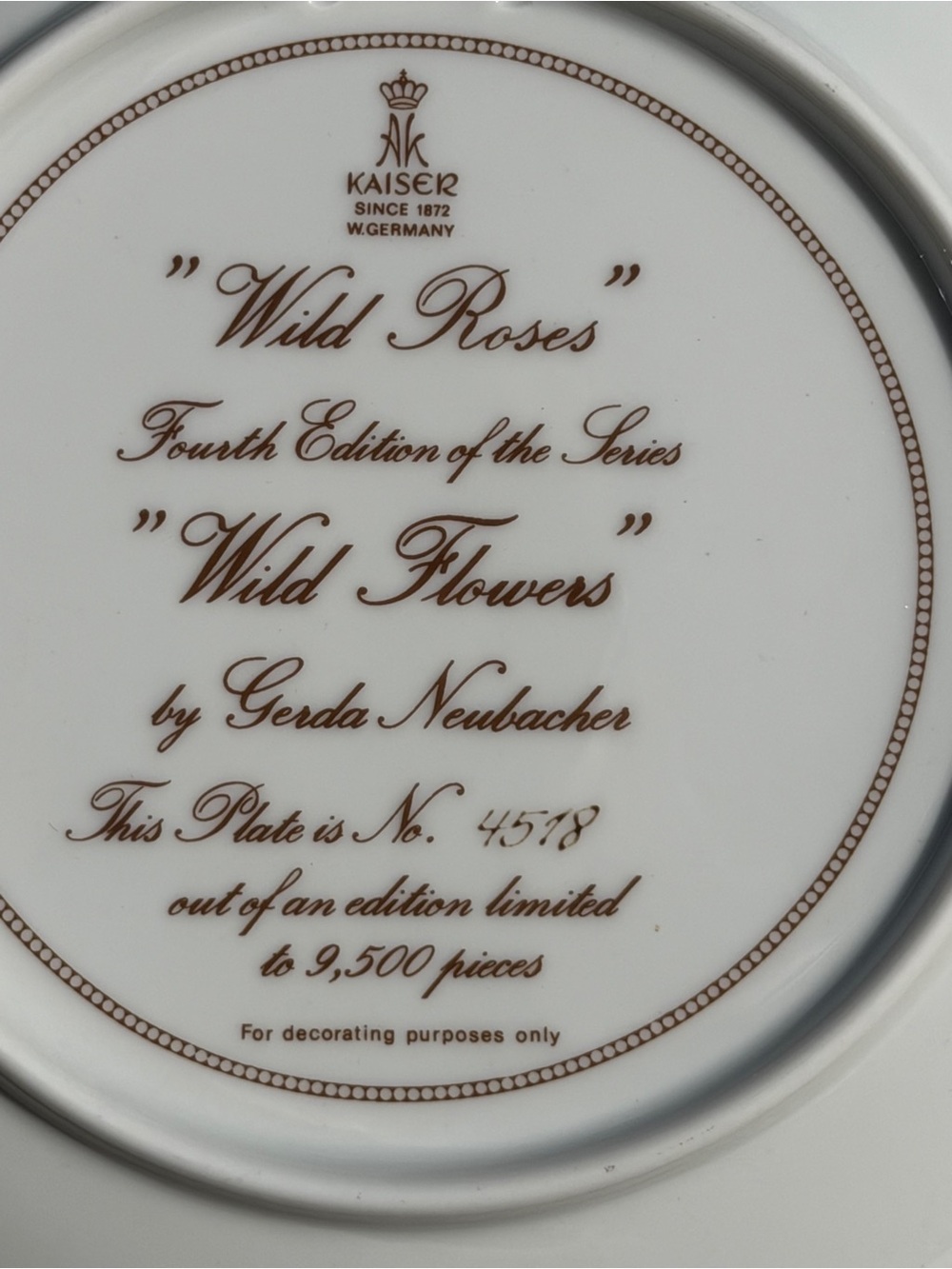 “Wild Roses” Collector Plate Decor | Bunny Rabbit | So Cute! - Picture 4 of 10